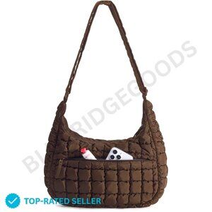 Brand New BAGSMART Hobo Large Brown Quilted